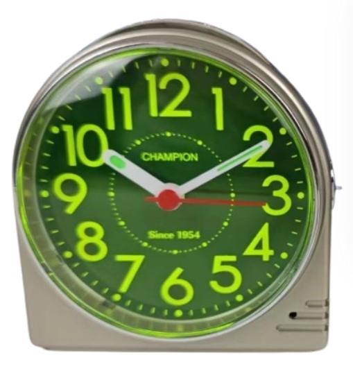 Champion Hi Visibility Dial Silent Sweep Gold Alarm Clock MF88908G