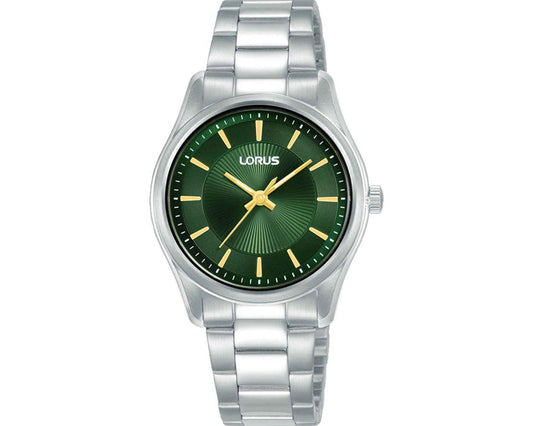 Lorus Ladies Fashion Green Sunray Dial Stainless Steel Bracelet Watch