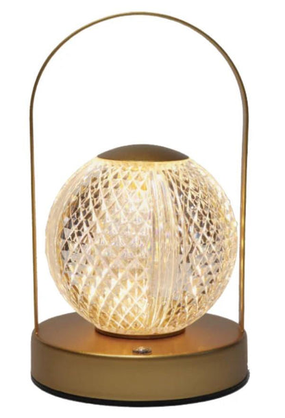 ExtraStar LED Desk Lamp Rechargeable, 3 Color Change Dimmable, Crystal Ball
and Golden Handle