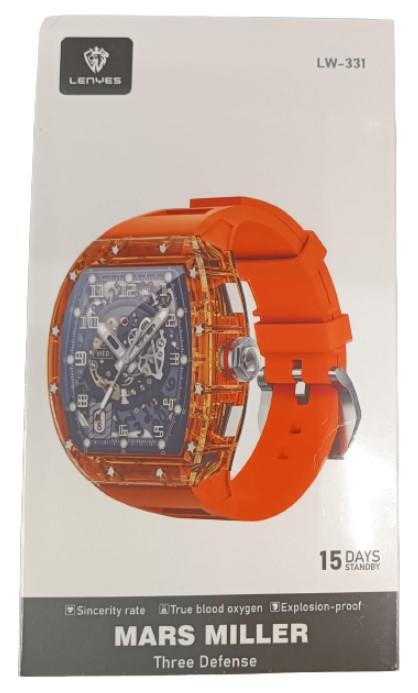 Lenyes LW-331 Mars Miller Digital Smart watch Orange Rubber strap