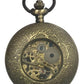 Mens & Ladies Mechanical Hand Winding Half Hunter Steampunk Bronze Pocket Watch