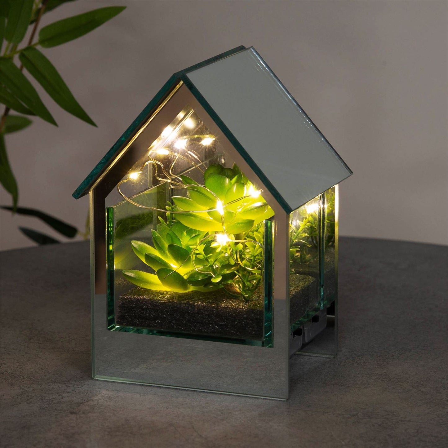 Hestia Glass House Style Ornament with LED Lights