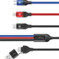 WYEFLOW 6-IN-1 Braided Durable Charging Cable 1.2m