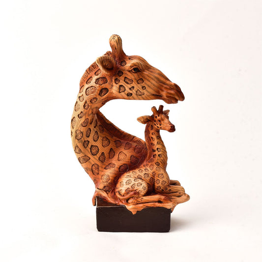 Naturecraft Wood Effect Resin Figurine - Two Giraffes