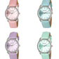 Henley Ladies Colourful Round Shape Pink Soft Faux Leather Strap Watch Green H06186 Available Multiple Colour