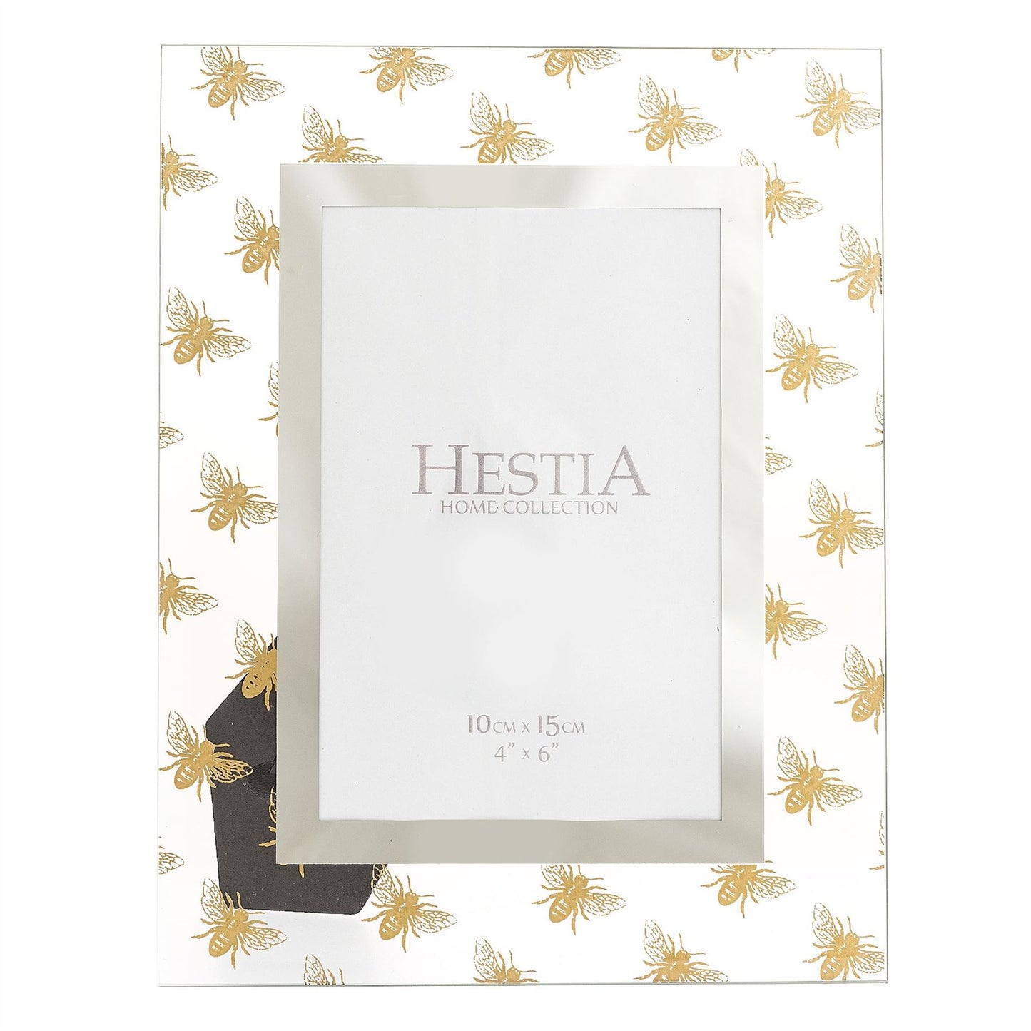 Hestia Glass Photo Frame Gold Bee 4" x 6"