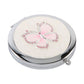 Sophia Silverplated Compact Mirror Pink Crystal Butterfly