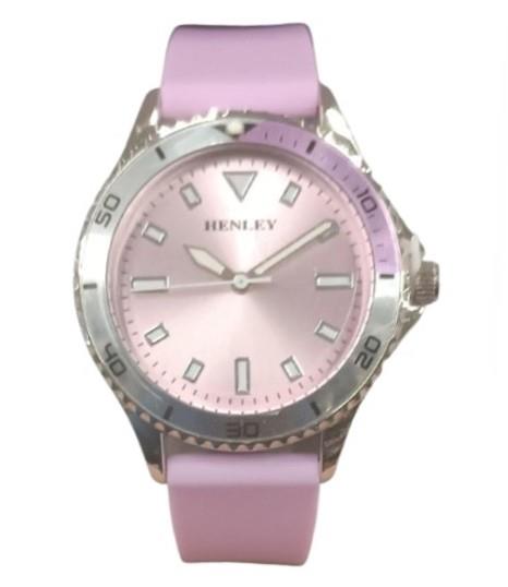 Henley Ladies Aluminium Top Ring Silicone Sports Watch Purple H06188.7
