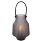 Hestia Battery Operated Portable Lantern Frosted Grey 15cm x 20cm