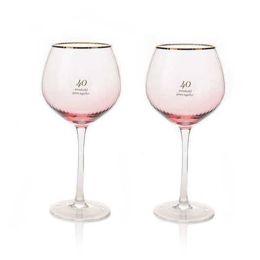 Amore Set of 2 Gin Glasses - 40th Anniversary