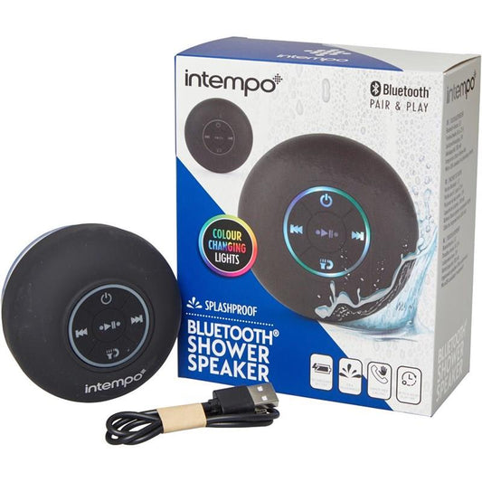 Intempo Bluetooth Splashproof Shower Speaker- Black