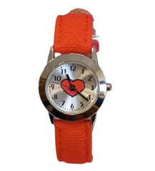 Limit Children Girl Heart Silver Dial Red Fabric Strap Watch 6454 - CLEARANCE NEEDS RE-BATTERY