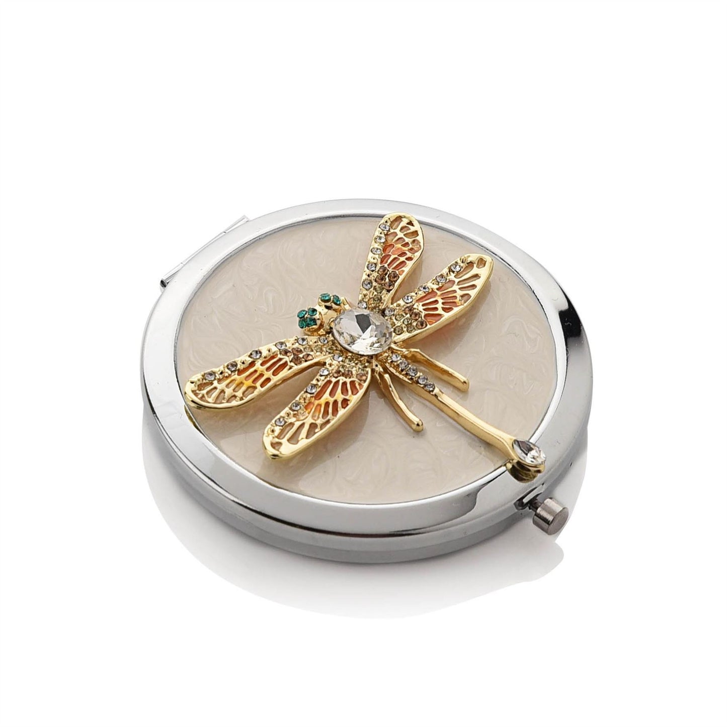 Sophia Yellow & Gold Dragonfly Compact Mirror