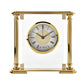 Wm. Widdop Glass & Brushed  Aluminium Mantel Clock - Gold