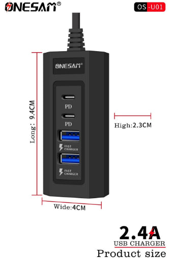 Onesam Extension Board  Ultra High Fast Charger 2pd+2USB