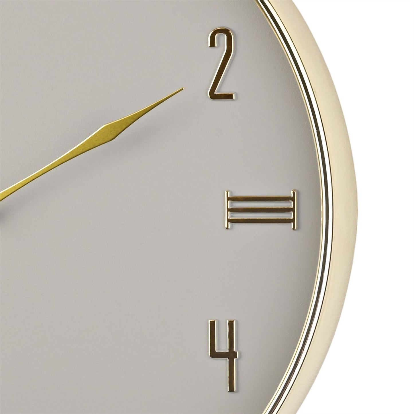 Hometime Round Wall Clock Grey & Gold