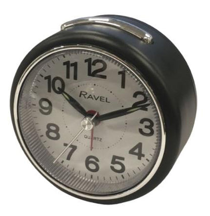 Ravel Bedside Quartz Mid Sized Bold Black Numbers Alarm Clock RC052