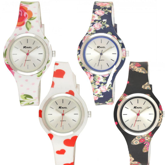 Ravel Girls Adult Floral Garden print Wristwatch R1806