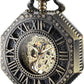 Boshiya Mens Mechanical Hand Winding Half Hunter Steampunk Bronze Pocket Watch