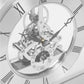 Wm.Widdop Arched Mantel Clock Silver Skeleton Movement