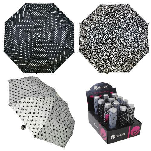 Drizzles Black & White Prints Umbrella (BOX OF 12) UU0118