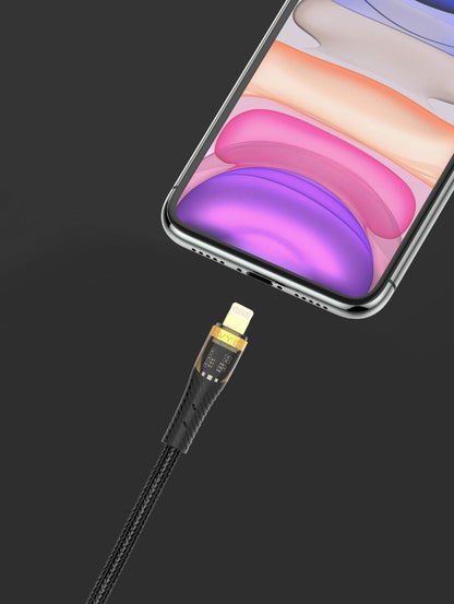 Wyeflow 27W GoldTip Braided Fast Charge/Sync USB to 8 Pin Cable 1m