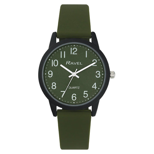 Ravel Mens Sports Green Dial Silicone Watch R1814.11