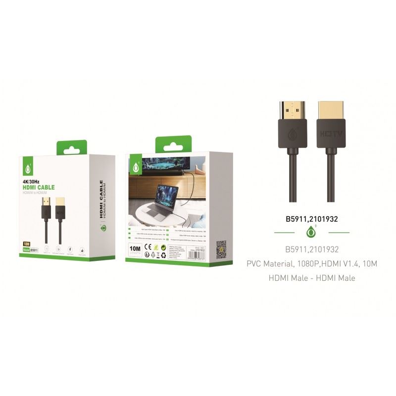 HDMI Cable HDMI/M to HDMI/M 10m Length High Speed