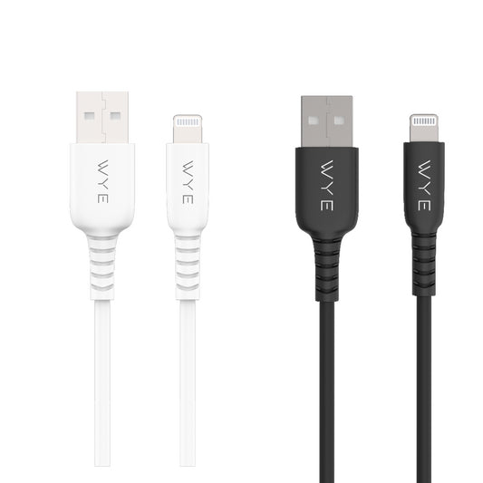 WYE USB-A to 8-Pin Fast Charging & Data Cable 3m - Black/White