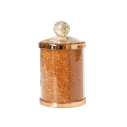 Estella Rose Gold Finish Metal, Glass & Crystal Trinket Box
