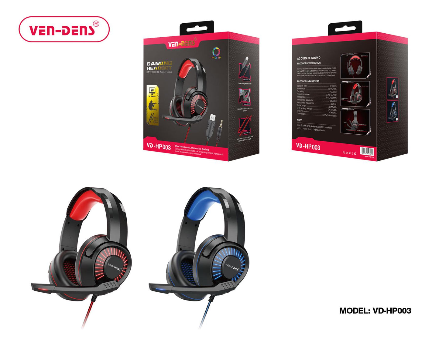 Ven-Dens Gaming Headset VD-HP003