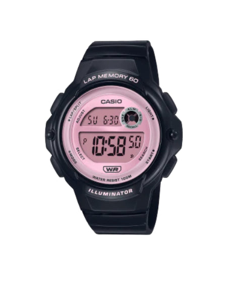 Casio Ladies Digital Pink Dial with Black Resin Band Watch LWS-1200H-1A2VDF