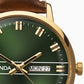 Sekonda Mens Originals Gold Case & Brown Leather Strap with Green Dial watch 1949