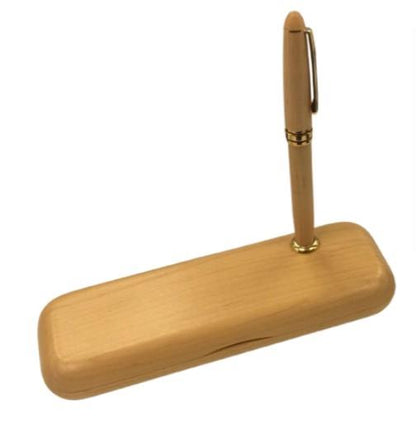 Imperial Wooden Light Brown Gold Trim Ball Pen With Handmade Wooden Box IMP308M - CLEARANCE MIGHT NEEDS RE-REFILL