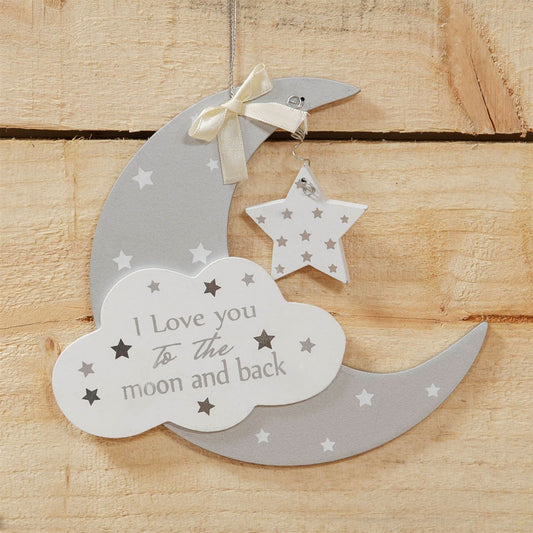 Twinkle Twinkle Moon & Star Hanging Plaque