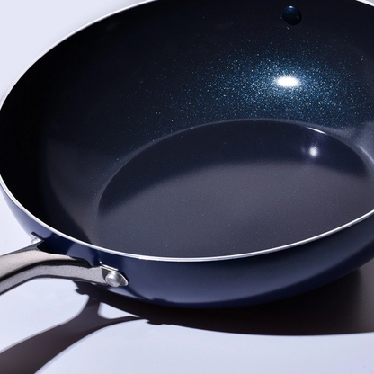 Blue Diamond 7-Pcs Cookware Set - Casserole, Frying & Wok Lids & Mats