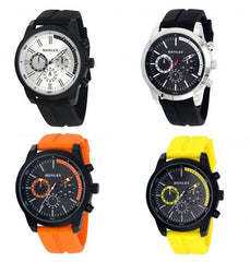 Henley Mens classy sporty Multi eye dials Large Silicone Watch H02227 Available Multiple Colour