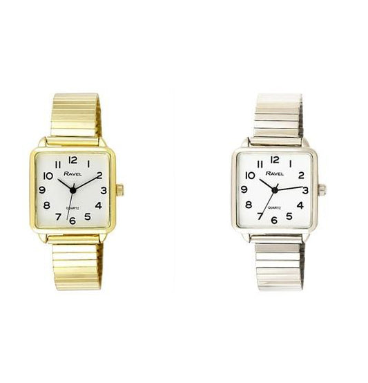 Ravel Women's Classic Rectangular Dial Expander Bracelet Watch R0239