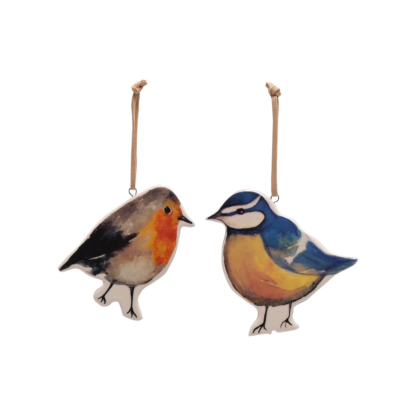 Country Living Set of 2 Bird Plaques - Robin & Blue Tit