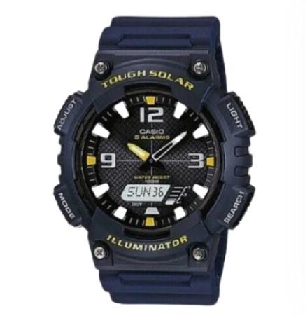 Casio Mens Fashion Sports Digital waterproof and solar-powered Dual World time Resin Strap Watch AQ-S810W-2AVEF