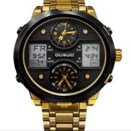Ousuo Mens Fashion Ana Digital Big Dated Dial Stainless Steel Bracelet Watch NY London Available Multiple Colour