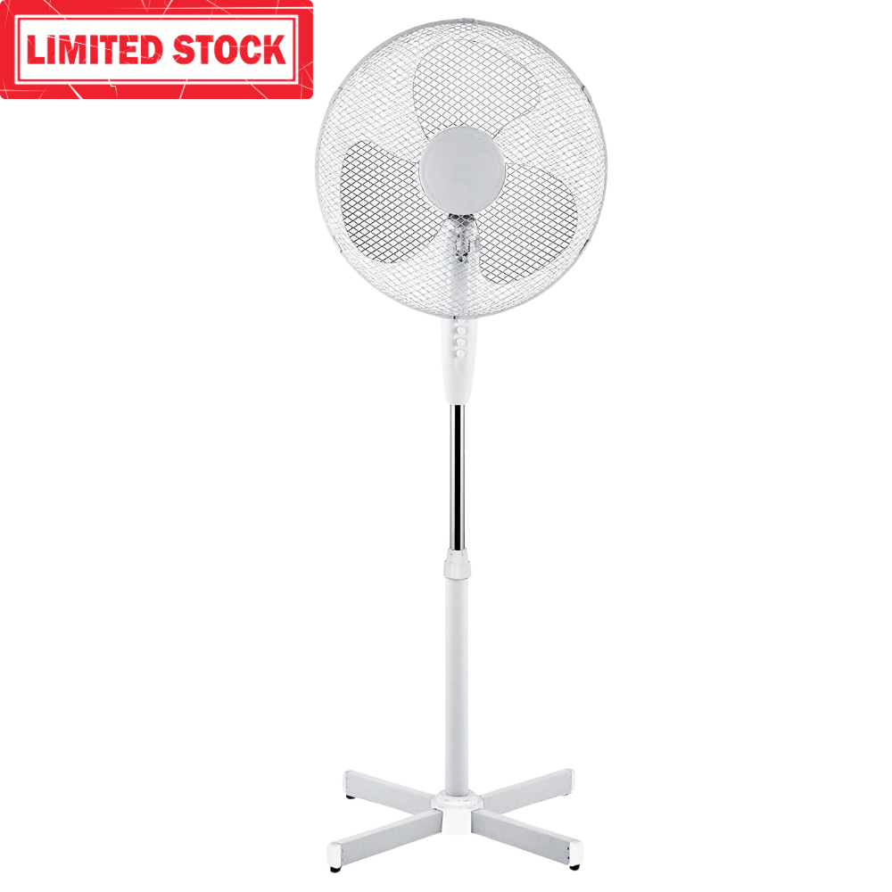 16" White Pedestal Fan - WHILE STOCK LASTS