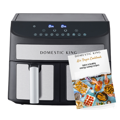 Domestic King Sync Technology 7L Digital Dual Basket 2400W Air Fryer With Recipe Book- DK18094