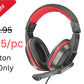 Trust Gaming Ziva Over-Ear Gaming Headphones with Retractable Microphone, Black / Red (30 PC Carton)