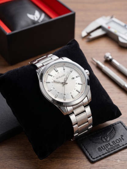 Supleon Men's Gold-Tone Quartz Wrist Watch With Date