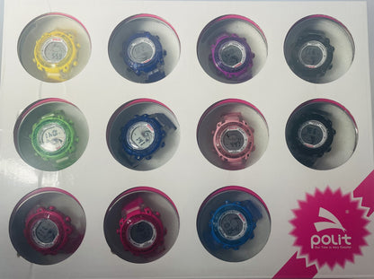 POLIT Childrens Boys/Girls Digital watch in Tin, assorted stlyes and colours CW-0025