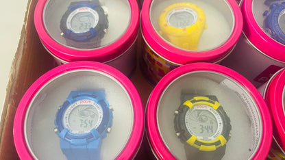 POLIT Childrens Boys/Girls Digital watch in Tin, assorted stlyes and colours CW-0025