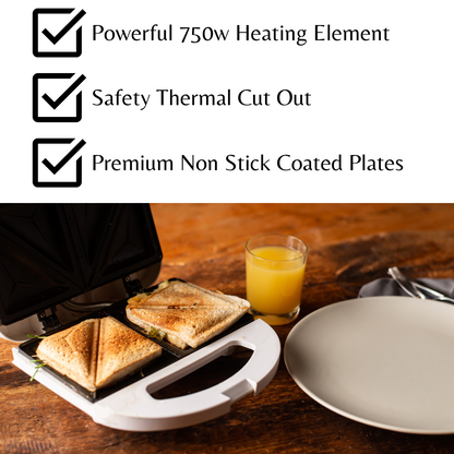 Domestic King 2 Slice White Sandwich Maker 750W- DK18100