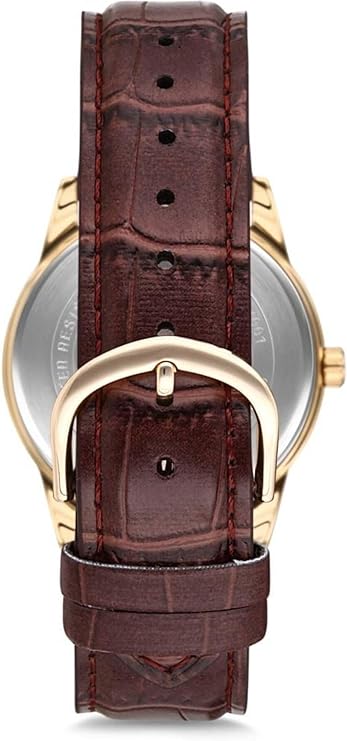 Casio Mens Fashion Gold Dial Brown Leather Strap Watch MTP-V001GL-9BUDF