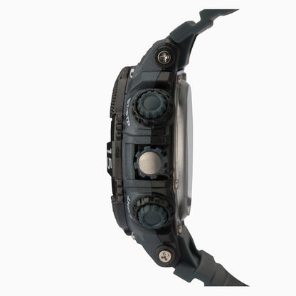 Sekonda Mens Sports Duel time Grey Dial & Rubber Strap Watch-1349